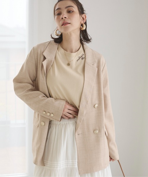 ANGIE 金ボタン リネン ライク ブレザー サマージャケット　未使用 ANGIE | 金ボタン リネン ライク ブレザー サマージャケット