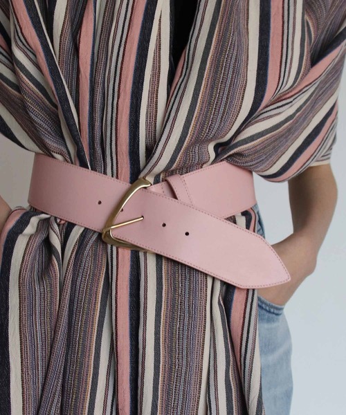 MAISON BOINET(メゾンボアネ)TRIANGLE BELTベルト セール】MAISON BOINET / leather×triangle belt(レザー