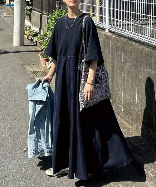 willfully ニット ドッキング ジャガードスリーブギャザー