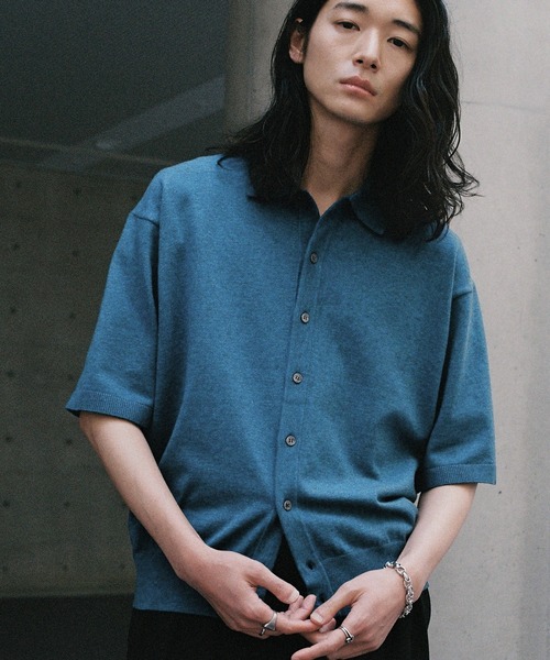 WYM LIDNM | T/C BASIC HALF SLEEVE KNIT SHIRT - Buyee, an
