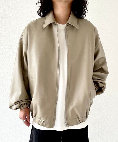 GIUNON（ジウノン）の「double line leather jacket / ダブルライン