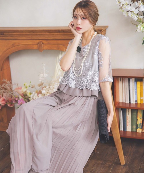 RETICA | パーティードレス パンツスタイル セットアップ 刺繍デザイン