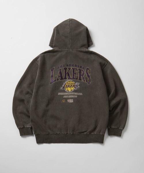 NBAチームロゴ刺繍 ブラックパーカー NBA パーカー NBA/エヌビーエー 別注 ロゴ刺繍/プリント