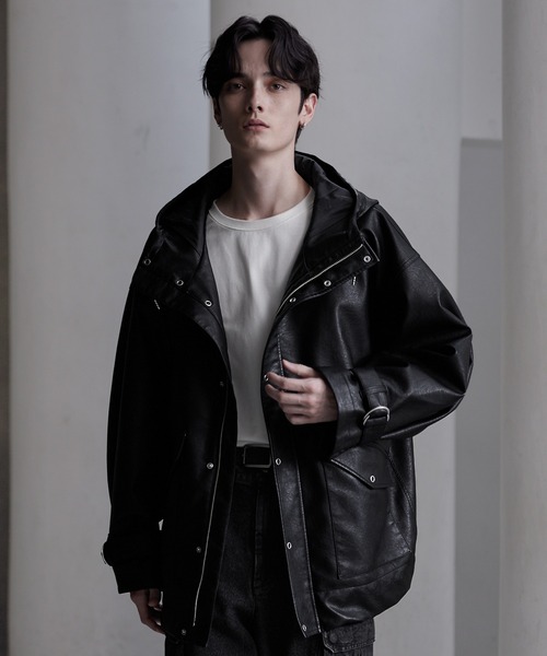 ジャケット・アウター ADRER vintage single riders stand jacket 合皮vintage single riders stand jacket / 合皮ヴィンテージ