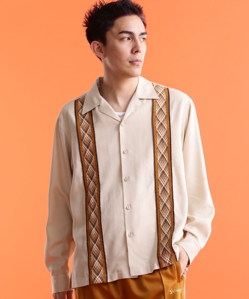 SCHOTT | Schott/ショット/LINE 2TONE LS SHIRT/ライン 2トーン