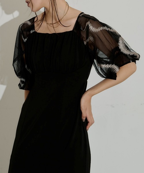 ★新品★LE’RUREGraffiti balloon sleeve dress New LE'RURE Graffiti balloon sleeve dress