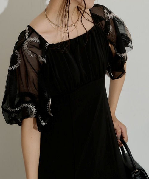 ★新品★LE’RURE Graffiti balloon sleeve dr LE'RURE | Graffiti balloon sleeve dress - Buyee, an Online