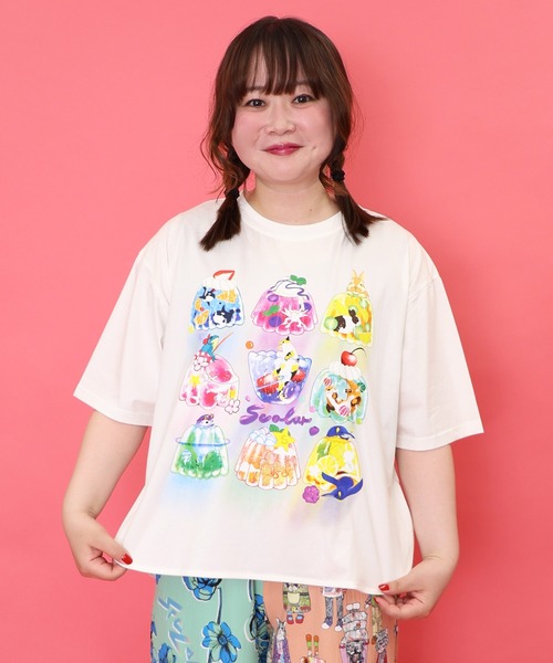 SCOLAR | 152668：オレンジスカラーちゃん 柄レース袖Tシャツ