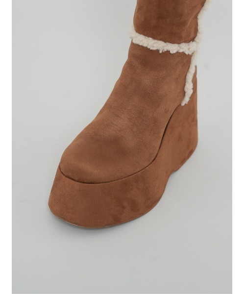 ダーリッチ　フェイク ムートン ニーハイブー　rady リゼクシー　リップ ダーリッチ Darich フェイクムートンニーハイブーツ （キャメル） -靴