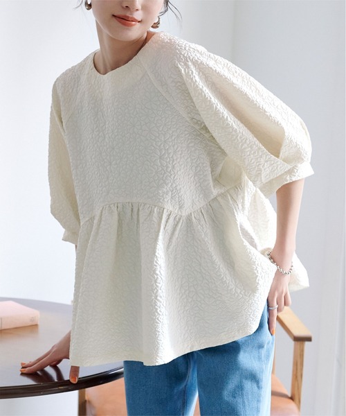 TITIVATE | ふくれジャガードペプラムトップス - Buyee, an Online