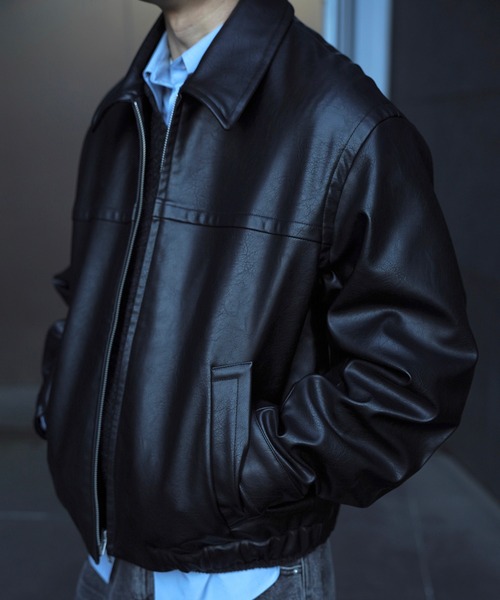 WYM LIDNM | ARTIFICIAL GRAIN / FAUX SUEDE ZIP BLOUSON - Buyee, an