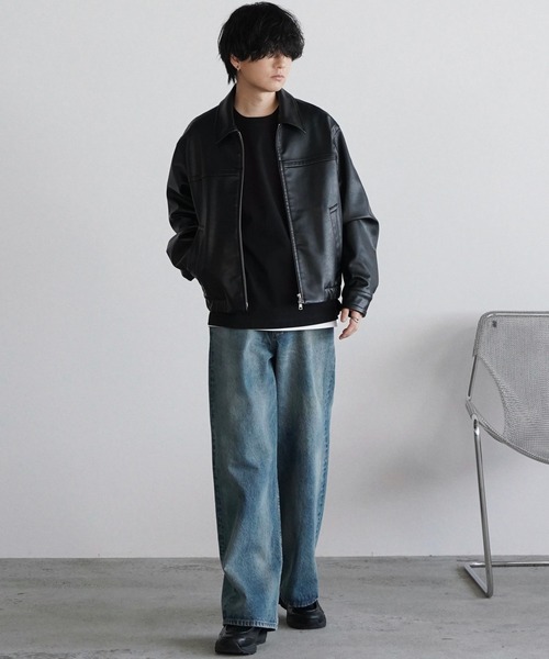 ジャケット・アウター WYM LIDNM ARTIFICIAL GRAIN ZIP BLOUSON WYM LIDNM ブルゾン アウター ARTIFICIAL GRAIN / FAUX SUEDE ZIP