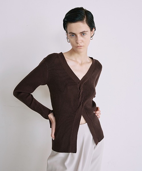 エマスライ　RIBトップス　e/s SLY | FRONT ZIP H／N RIB トップス (ニット ) |SHEL'TTER WEBSTORE