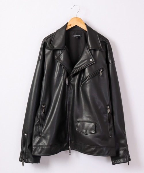 SUGGESTION | Big silhouette fake leather short jacket