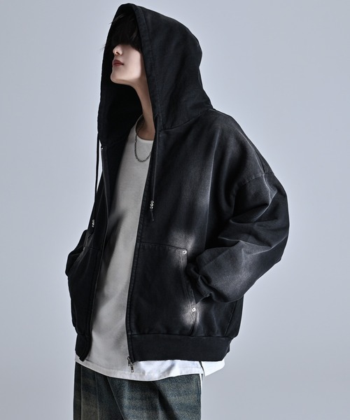 ADRER | vintage make design heavy weight W zip parker
