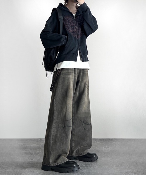 ADRER | vintage make design heavy weight W zip parker