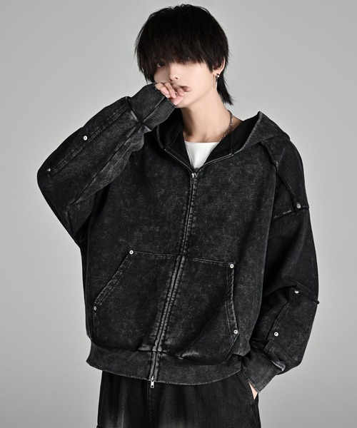 ADRER ラインスリーブトラックジップパーカージャケット デニム XS