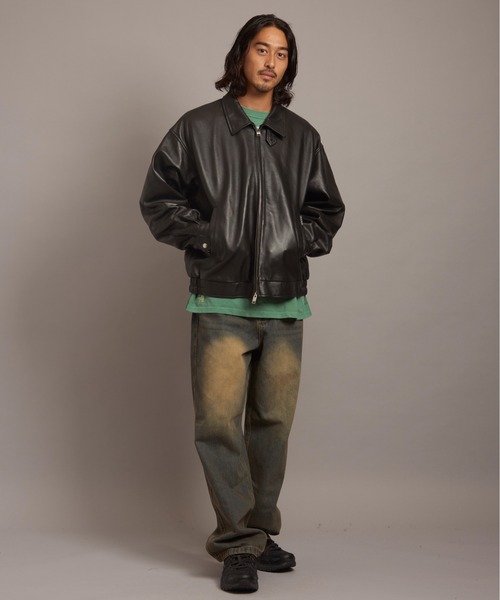 【完売品】SKOOKUM.JE LAMB LEATHER ZIP JACKET SKOOKUM | SKOOKUM.JE LAMB LEATHER ZIP JACKET - Buyee, an Online