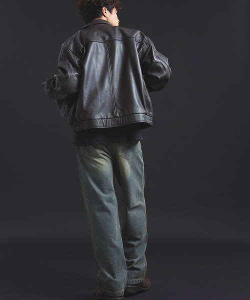 SKOOKUM | SKOOKUM.JE LAMB LEATHER ZIP JACKET - Buyee, an Online