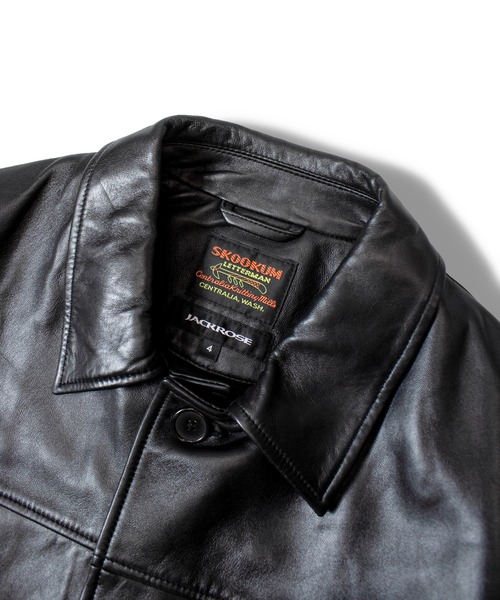 SKOOKUM | SKOOKUM.JE LAMB LEATHER CAR COAT - Buyee, an Online