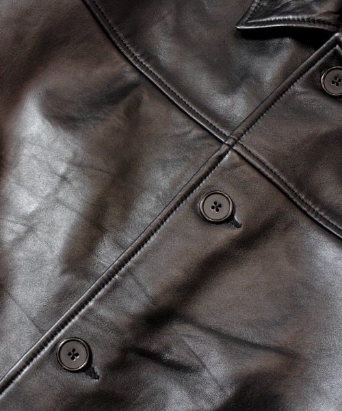 SKOOKUM | SKOOKUM.JE LAMB LEATHER CAR COAT - Buyee, an Online