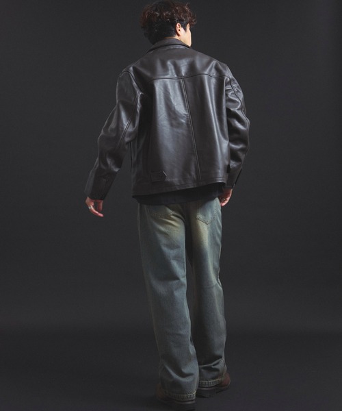 SKOOKUM | SKOOKUM.JE LAMB LEATHER CAR COAT - Buyee, an Online