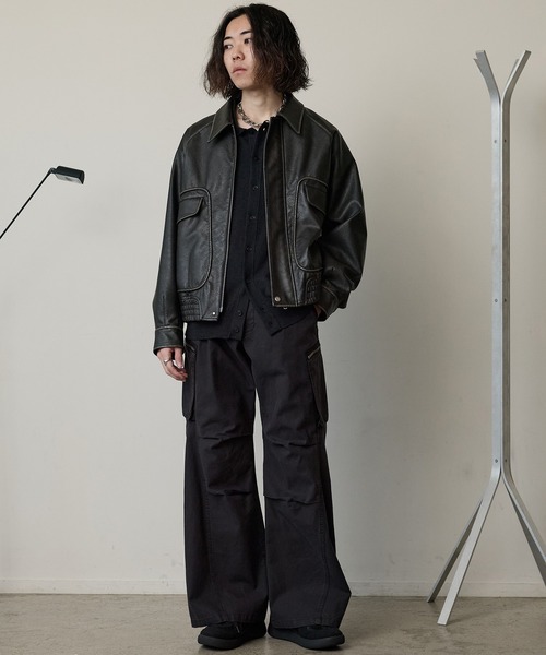 WYM LIDNM | ARTIFICIAL GRAIN FLIGHT BLOUSON - Buyee, an Online