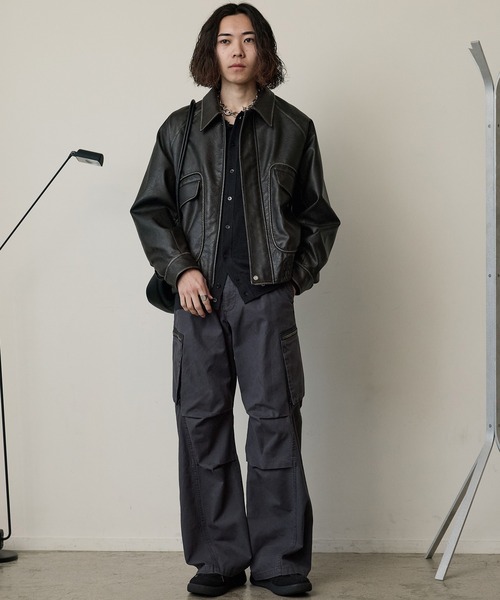 WYM LIDNM | ARTIFICIAL GRAIN FLIGHT BLOUSON - Buyee, an Online