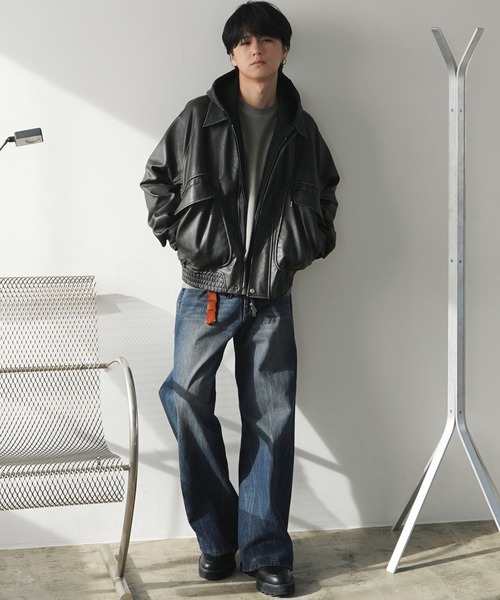 Koki WYM LIDNM　GRAIN FLIGHT BLOUSON WYM LIDNM | ARTIFICIAL GRAIN FLIGHT BLOUSON - Buyee, an Online