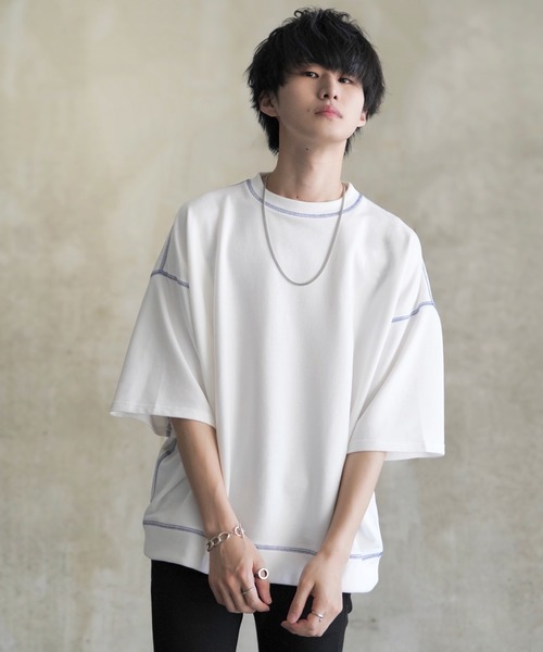 ANOWN | ドルマンスリーブステッチ裏毛ビッグ半袖スウェット