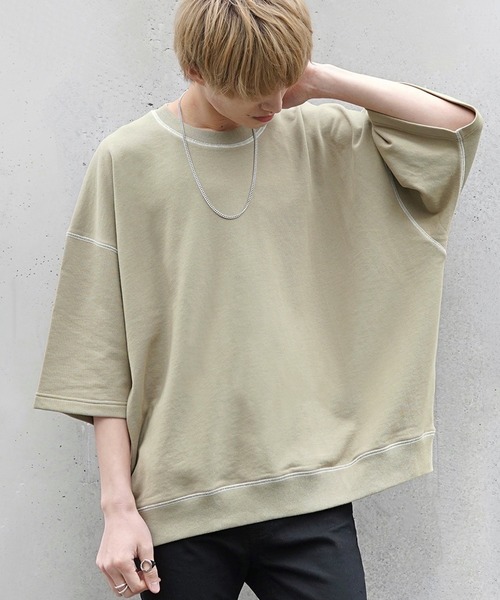 Anown 新色追加 ドルマンスリーブステッチ配色ビッグスウェット 半袖 ファッションインフルエンサー Tai Anown 限定コラボ Buyee Layanan Belanja Online Belanja Di Zozotown