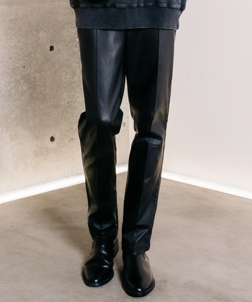 CRIMIE | STRETCH SPANISH LAMB LEATHER TRACK PANTS - Buyee, an 