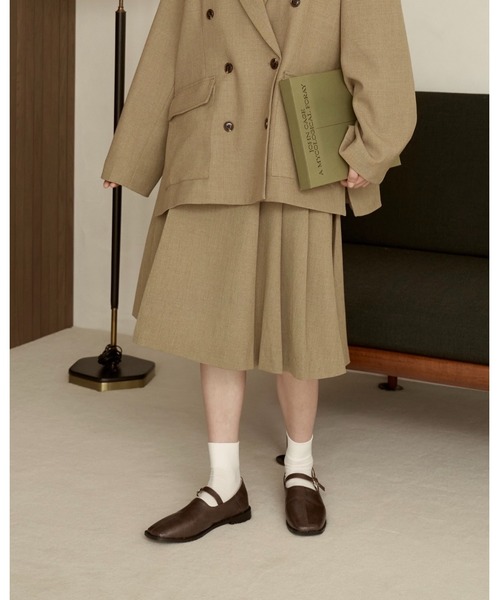 moi tytto 取り外しリボン付き シャギーミディ丈コート 取り外しリボン