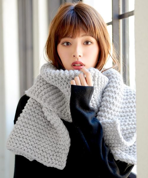 Kobe Lettuce ざっくり編み ほっこりボリュームニットマフラー レディース かわいい 大判 シンプル ベーシック ストール J664 神戸レタス Buyee An Online Proxy Shopping Service Shop At Zozotown Bot Online
