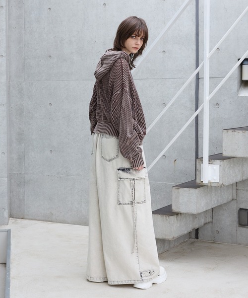 【Spielio】ヴィンテージライクメッシュニットパーカー Buyee】SPIELIO | 【Spielio】Vintage like mesh knit hoodie