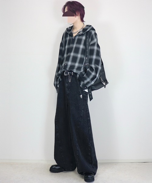 LOOSE/ルース | フェイデッド ワイドバギーカーブデニムパンツ - Buyee 