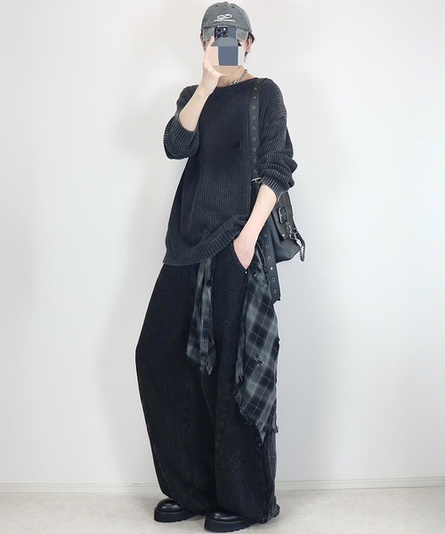 LOOSE/ルース | フェイデッド ワイドバギーカーブデニムパンツ - Buyee 