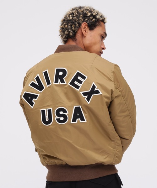 AVIREX アヴィレックス リバーシブル MA1 フライトジャケット L 地図 