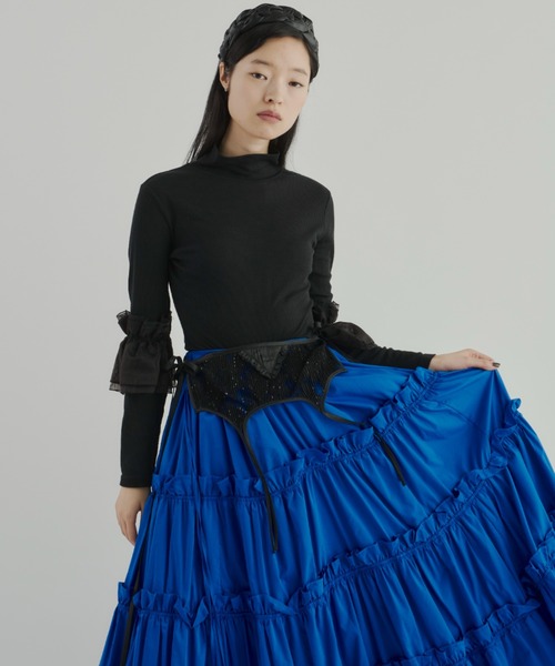 PERNA ✸ギャザーキャミフリルワンピース✸ブルー青