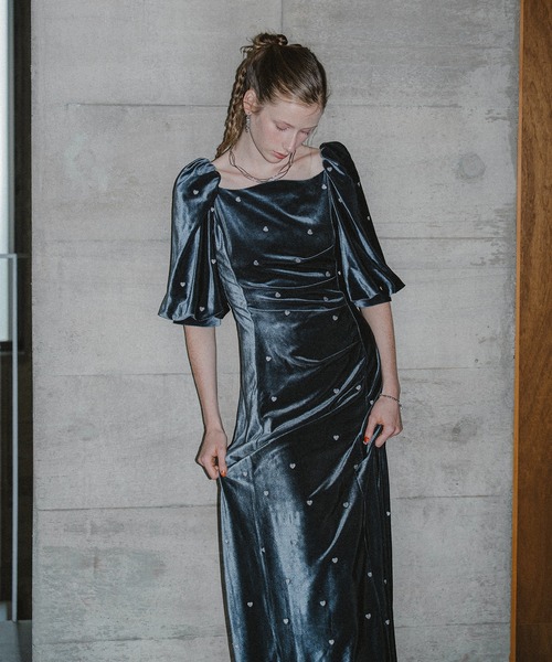 ET.UNIVER | Sweetheart velour dress - Buyee, an Online Proxy