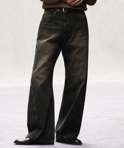 WYM LIDNM | VINTAGE WASHED CURVED DENIM - Buyee, an Online
