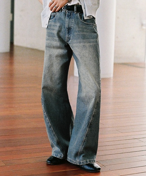 WYM LIDNM | VINTAGE WASHED CURVED DENIM - Buyee, an Online
