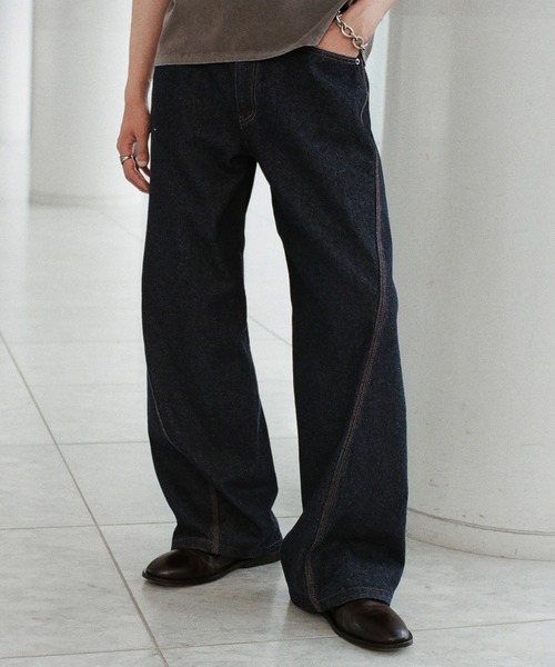 WYM LIDNM | VINTAGE WASHED CURVED DENIM - Buyee, an Online