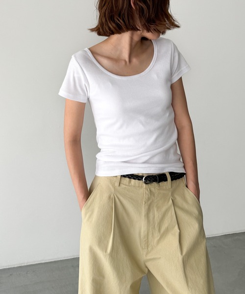 tシャツ El mar　コンパクトベロア半袖Tシャツ レディース CANAL JEAN tシャツ El mar コンパクトベロア半袖Tシャツ