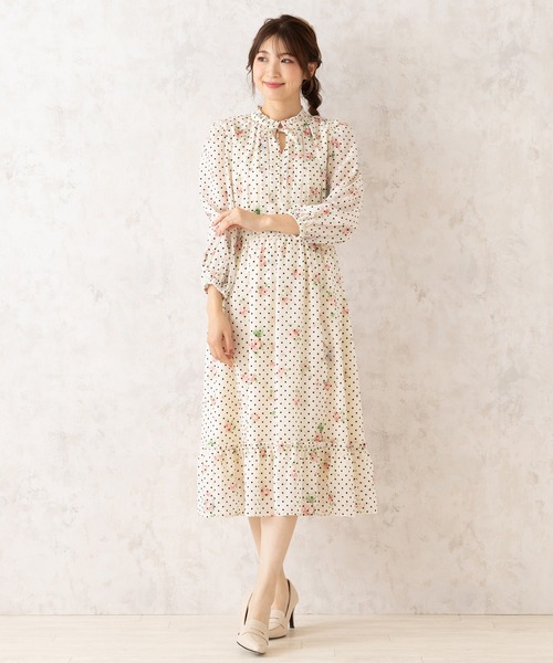 タグ付き未使用　Tiaraチュールカーデガン　定価1万6000円 フラワー刺繍カーディガン（51131404） | Rose Tiara