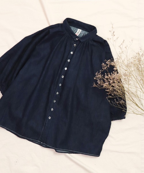 ブロカント Brocante 5ozデニム フラールシャツ 36-320E (2025SS 春夏) 爆買 Brocante / ブロカント] 5ozデニム フラールシャツ（シャツ