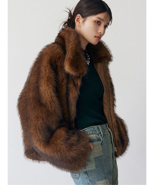 GREADY BRILLIANT | ボアバイカラーフードジャケット - Buyee, an