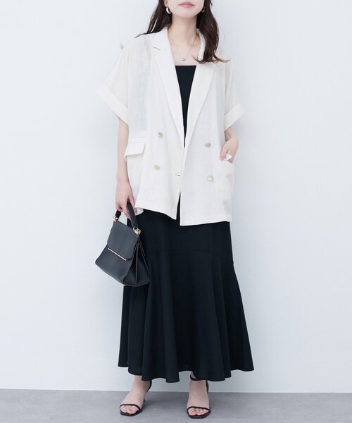 natural couture 袖口ロールUP綿麻シアージャケット オフホワイト natural couture｜袖口ロールUP綿麻シアージャケット | Rakuten