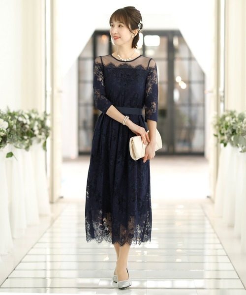 Pourvous パネルレース ロングスカート 結婚式ワンピース 二次会 謝恩会 セレモニー大きいサイズ対応フォーマルパーティードレス Buyee An Online Proxy Shopping Service Shop At Zozotown Bot Online