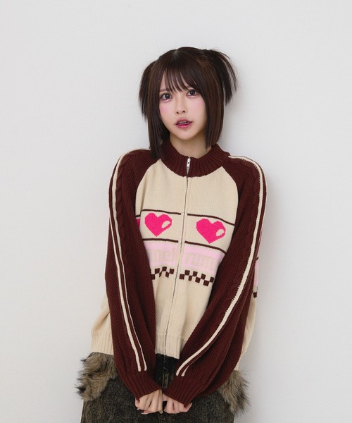 RUMNEL: | ハートジップニットブルゾン / heart zip knit blouson